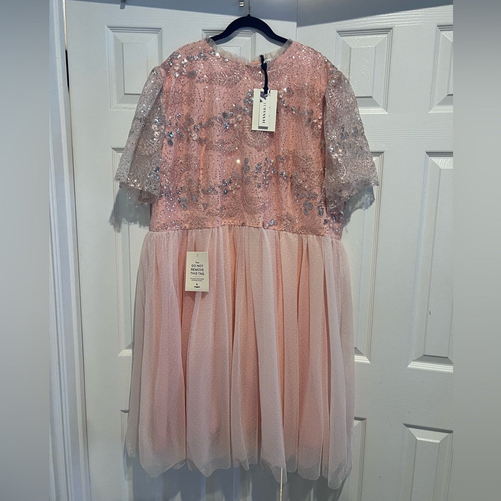 JessaKae Sparkling Tulle Pink Dress